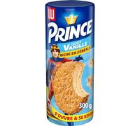 LU PRINCE - 1 Rouleau de Prince de LU Vanille - Biscuits Fourrés Goût Vanille - Blé Complet et Riche en Céréales - Biscuits Gourmands - Idéal pour le Goûter des Enfants - 300g