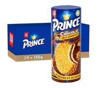 LU PRINCE - 24 Rouleaux de Prince de LU Chocolat - Biscuits Fourrés Chocolat - Blé Complet et Riche en Céréales - Biscuits Gourmands Croustillants - Idéal pour le Goûter des Enfants - Lot de 24x300g
