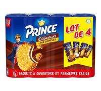 Lu Prince Biscuits fourrés Goût Chocolat au Blé complet lot 4x300g
