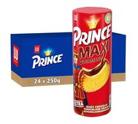 LU - Prince Maxi Gourmand - Biscuits Fourrés Goût Chocolat - Idéal Goûter, Petit Déjeuner, Snack - Lot de 12 Paquets de 250 g