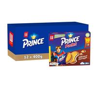 LU - Prince Pocket - Biscuits Au Blé Complet Fourrés Goût Chocolat - Idéal Goûter, Snack - Lot de 12 Paquets de 400 g (1 Boîte = 10 Sachets Individuels)
