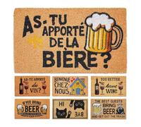 LUA VIKA Paillasson Exterieur Entree - Biere - 40x70 cm - Tapis Entree Exterieur Antidérapant - Tapis Coco Interieur Drole - Paillasson Coco Original Rigolo