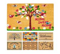 LUA VIKA Paillasson Extérieur Entrée Coco, Arbre coloré, 40x70 cm | Tapis Extérieur Entrée, Paillasson coco original, Fibre de Coco Naturelle, Tapis Coco, Antidérapant, Intérieur et Extérieur