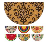 LUA VIKA Paillasson Exterieur Entree Demi Lune - Imprimé - 40x70 cm - Tapis Entree Exterieur Antidérapant - Tapis Coco Interieur - Paillasson Coco Original