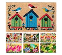 LUA VIKA Paillasson Exterieur Entree - Oiseaux - 40x70 cm - Tapis Entree Exterieur Antidérapant - Tapis Coco Interieur - Paillasson Coco Original