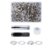 Luabue 100 Sets Trousse Oillets 20mm Kit Grommets Oeillets en Métal avec 3 Outils Œiillets en Métal Œiillet Couture pour Bâche Ceinture Chaussures Les Sacs en Cuir (20mm)