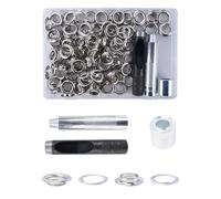 Luabue 140 Sets Trousse Oillets 14mm Kit Grommets Oeillets en Métal avec 3 Outils Œiillets en Métal Œiillet Couture pour Bâche Ceinture Chaussures Les Sacs en Cuir (14mm)