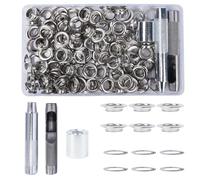 Luabue Lot de 280 œillets de 10 mm - Kit de réparation d'œillets en métal pour tissus, cuir, bâches, rideaux, bricolage et décoration