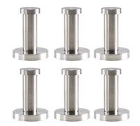 Luabue Lot de 6 Crochets Patere Mural Inox Ronds Argent Patères de Salle de Bains Support Mural en Acier Inoxidable de 52 mm Crochet Mural Peignoir pour Serviette Manteau Chambre Cuisine