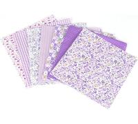 Luabue Lot de 6 tissus en coton patchwork pour couture créative Motif floral Violet 50 x 50 cm