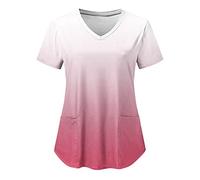 Luadnysin Blouse Infirmiere Femme Blanche Vêtements Médicals Tunique Coton Bouton Pression Tenue Infirmier Aide Soignante Estheticienne Professionnelle Pharmacie Medicale Menage Médicale De Travail