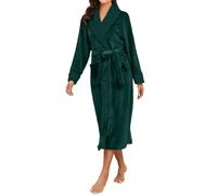 Luadnysin Robe De Chambre Femme Polaire Peignoir Bain Chaude avec Boutons Peignoirs Coton Pilou Hiver Longue Long Chaud Boutonnée Courte Grande Taille