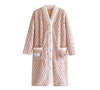 Luadnysin Robe De Chambre Femme Polaire Peignoir Bain Eponge Peignoirs Coton Pilou Hiver Grande Taille Courte Sortie Longue