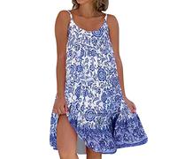 Luadnysin Robe De Plage Femme Grande Taille D'été Courte Ete Longue Soiree Ceremonie Short Été Chic Et Elegant À Bretelles Boheme Mi Demoiselle d'honneur Robes Femmes D Women's Dress Moulante Verte