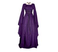 Luadnysin Robe Médiévale Femme Costume Totally Spies Disfraz Para Mujer 2XL Deguisement Elfe Femme Robe en Velours Costume Elfe Gothique Grande Taille Hocus Pocus Deguisement Voyante Moyen Age Viking