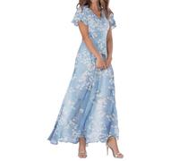 Luadnysin Robe Vintage Soiree Femme Robes De Mariage Soirée Grande Taille Longue Ete Cocktail Chic Et Elegante Demoiselle d'honneur Empire Glamour Cérémonie pour Ronde Elegant Invité Ceremonie