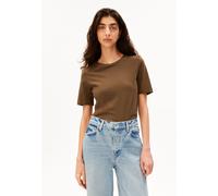 LUALAA LINEN BLEND T-SHIRT | Mélange de lin - olive (S)