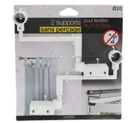 Luance Lot de 2 Supports Tringle sans Perçage D20 Blanc Mat