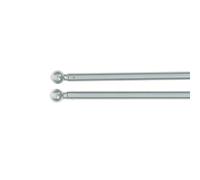 Luance - Lot de 2 tringles vitrage rondes argent - Taille L 60 a 80 cm
