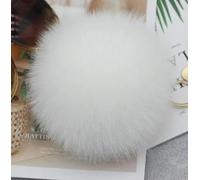 LUAND Pompons en Vraie Fourrure de Renard Naturelle, Boule de Fourrure véritable Moelleuse pour Femmes, Bonnet tricoté, Skullies avec Bouton-Pression, DIY, 12/13/15cm