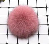 LUAND Pompons en Vraie Fourrure de Renard Naturelle, Boule de Fourrure véritable Moelleuse pour Femmes, Bonnet tricoté, Skullies avec Bouton-Pression, DIY, 12/13/15cm