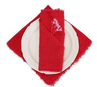 LUAND Serviettes de Table en Gaze de Coton Rouge rétro, 24 pièces, 32x32cm, torchon de thé, décoration de Table de Mariage, de noël, bavures