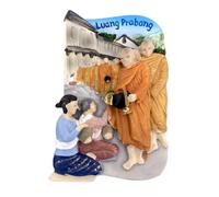 Luang Prabang Aimant de réfrigérateur 3D souvenir de voyage au Laos Attractions de la ville Aimant décoratif tridimensionnel pour la maison et la cuisine