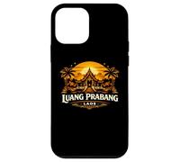 Luang Prabang Temple du Coucher de Soleil au Laos Design Voyage Coque pour iPhone 12 Mini
