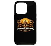 Luang Prabang Temple du Coucher de Soleil au Laos Design Voyage Coque pour iPhone 13 Pro