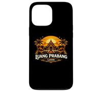 Luang Prabang Temple du Coucher de Soleil au Laos Design Voyage Coque pour iPhone 13 Pro Max