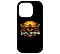 Luang Prabang Temple du Coucher de Soleil au Laos Design Voyage Coque pour iPhone 14 Pro