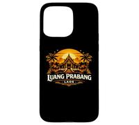 Luang Prabang Temple du Coucher de Soleil au Laos Design Voyage Coque pour iPhone 15 Pro Max