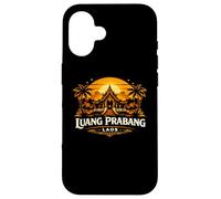 Luang Prabang Temple du Coucher de Soleil au Laos Design Voyage Coque pour iPhone 16