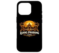 Luang Prabang Temple du Coucher de Soleil au Laos Design Voyage Coque pour iPhone 16 Pro