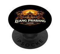 Luang Prabang Temple du Coucher de Soleil au Laos Design Voyage PopSockets PopGrip Adhésif