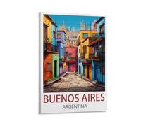 LuaNi Poster vintage de Buenos Aires Argentine sur toile - Décoration murale moderne pour chambre à coucher - 30 x 45 cm