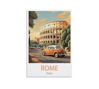 LuaNi Poster vintage de voyage de Rome Italie 40 x 60 cm Impression sur toile Décoration murale moderne pour chambre à coucher