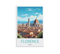 LuaNi Poster vintage sur toile Florence Italie - Décoration murale moderne pour chambre à coucher - 20 x 30 cm