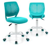 LUARANE Chaise de bureau pour enfants, chaise pivotante réglable pour enfants, chaise d'étude en maille sans accoudoirs avec soutien lombaire, hauteur réglable, roues universelles, chaise d'ordinateur