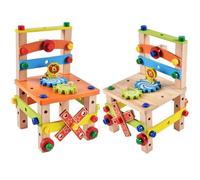 Luban De Chaise En Bois Pour Enfants, 20x29.5cm, Démontage De Chaise Multifonctionnel, Combinaison D'écrous, Outils Éducatifs, Jouets En Bois