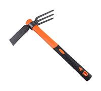 LUBAN Houe Double avec herminette forgée Robuste et poignée Ergonomique antidérapante Râteau à Double tête de 38,5 mm pour Jardinage, Chasse, aménagement extérieur