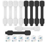 Lubibi 10 Pièces Bébé de sécurité Verrouillage,Lot de Sécurité Tiroir Bébé Serrures de Armoires,Aucun Perçage Requis,Ajustable Facile à Installer pour Tiroir Placards Porte Armoires,noir et blanc