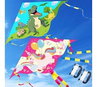 Lubibi 2 Packs De Cerfs-Volants Monofil, Licorne Et Dinosaure Kit Cerf-Volant, avec Ligne 100 m Et Queues, Ouets d'Extérieur Volants pour Enfants Et Adultes à Partir De 3 Ans 150 * 110cm