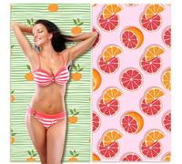 Lubibi 2 Pcs Set de Serviettes de Plage Microfibre 160x80cm, Anti-Sable, Séchage Rapide, Ultra Léger, Portatif pour Yoga Sauna Camping, Convient aux Enfants, aux Adolescents et aux Adultes