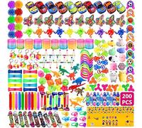 Lubibi 200pcs Cadeau Anniversaire Enfants Invites,Jouet Pinata,Assortiment Accessoire Gadgets Set, Garçon Fille,Porte-clés,Toupie,Prix du Carnaval, Noël