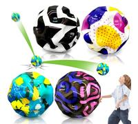 Lubibi 4pcs Jump Ball,Space Ball,Balle Rebondissante pour Intérieur et Extérieur,High Bounce Hole Ball,Moon Bouncing Ball,Balles de Rebond en PU,Cadeau de fête,Jeux en Famille pour Tous Âges