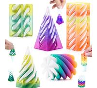 Lubibi 5PCS Impossible Cone, 3D Imprimé Spiral Cone Fidget Toy, Impossible Pyramid passthrough Sculpture, Objet Anti Stress, Stress Relief décorations de Bureau pour Enfants Cadeau pour Adultes