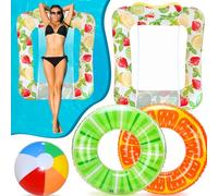Lubibi Bouée de Piscine Gonflable Adulte,Matelas Gonflable Piscine,Flottant Hamac Gonflable,Anneau de Natation Gonflable,Ballon de Plage,Accessoires de Fête d'Été pour La Piscine,Adultes et Enfants
