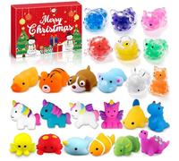 Lubibi Calendrier de L'Avent Mochi Squishy Pour Enfant 2025, Avec 24 Mochi Squishies Kawaii, Anti Stress Squeezie Toys, Compte à Rebours De 24 Jours Cadeaux de Noël Surprise Pour Garçons Et Filles