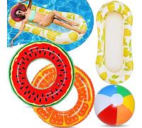 Lubibi Ensemble Gonflable d’Eau 4 pièces, Anneau de Natation Gonflable, hamac Flottant de Piscine, Jouets d’Eau, fête Flottante d’Eau de Plage d’été, Adultes et Enfants